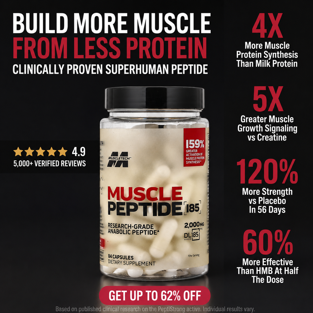 MUSCLE PEPTIDE 185™ Anabolic Muscle Complex | Build Lean Muscle 3X Faster